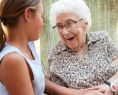 Grandmother with granddaughter